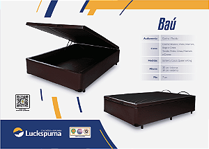 Cama Box Baú Casal Universal Courano Black (138x188x37) - Luckspuma