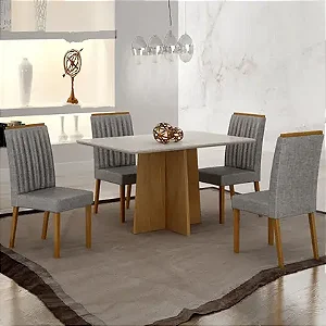 Conjunto Mesa Jade 120cm com 4 Cadeiras - Valdemóveis