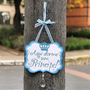 Móbile de parede aqui dorme um príncipe 18x22