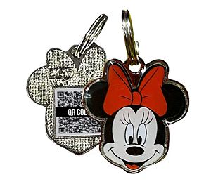 Minnie Mouse PetCode Pingente De Identificação De Metal Para Coleira C/ QR Code Licenciado Disney!