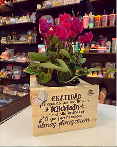 Enfeite Suporte Para Vaso Gratidão 9 X 13 X 14cm