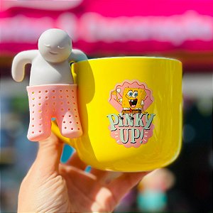 CANECA COM INFUSOR BOB ESPONJA