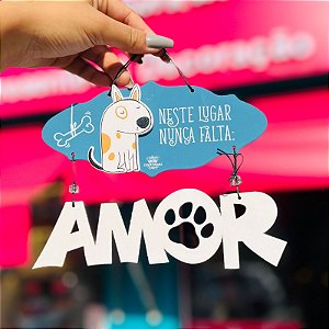 MÓBILE DE PAREDE AMOR... CACHORRO... PET CORAÇÃO 1 15X19