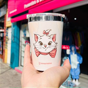 Copo Viagem Snap em Inox 300ML GATINHA MARIE DISNEY