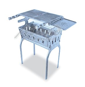 Churrasqueira Alumínio  Fundido desmontável 70cm COM MESA LATERAL