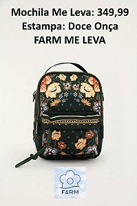 Mochila ME LEVA FARM, Estampa Doce Onça.