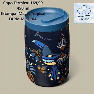 Copo Térmico FARM, 450ML, Estampa Magia Tropical