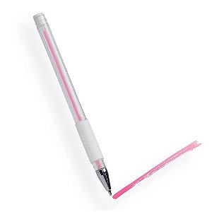 Caneta em gel rosa para marcação de sobrancelhas