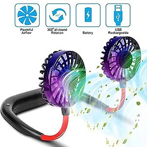 Ventilador de pescoço com led