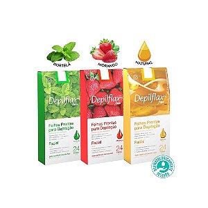 Depilflax folhas para depilação facial - 24un