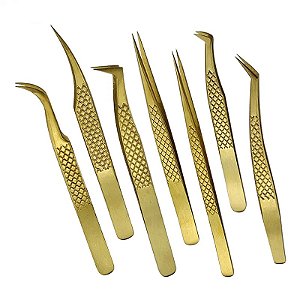 Pinças dourada com design antiderrapante