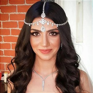 Colar de cabelo com cristal