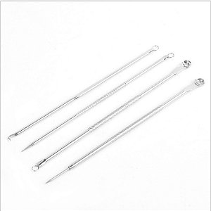 Kit c/4 Extrator para limpeza de pele tira acne cravos e espinhas