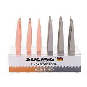 Pinça Soling rose gold e inox