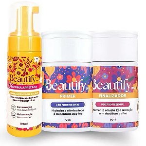 ￼Kit Retenção De Cílios Espuma De Limpeza + Primer + Finalizador Beautify Pro Extensão De Cílios.