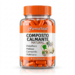 CALMANTE NATURAL - Passiflora, Melissa, Camomila e Valeriana  - 50 cápsulas