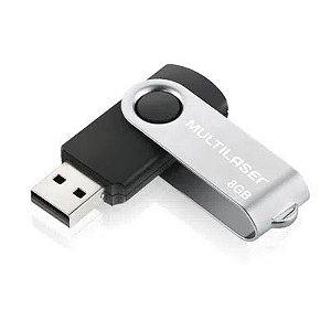 Pen drive Twist 8GB USB leitura 10MB/s e gravação 3MB/s preto - Multilaser (PD587)