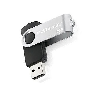 Pen drive Twist 8GB USB leitura 10MB/s e gravação 3MB/s preto - Multilaser (PD587)