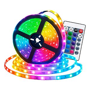 Fita led RGB 5050 16 cores 3 metros USB com controle remoto Kapbom (KA-5050RGB-3M)