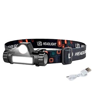 Lanterna de cabeça LED ajustável carregamento USB Kapbom (KA-L1518)