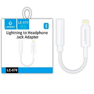 Adaptador IOS Lightning para P2 3.5mm com Bluetooth Lehmox (LE-870)