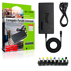 Fonte de Notebook Universal 120W 12-24V com 8 pinos (MY-120W)
