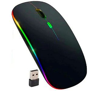 Mouse sem fio recarregável bluetooth & wireless 2.4 GHz