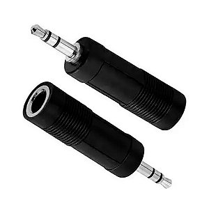 Adaptador P10 femea para P2 macho estéreo auxiliar