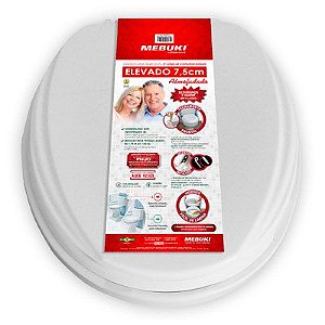 Assento Sanitário Oval Elevado 7,5 cm Almofadado