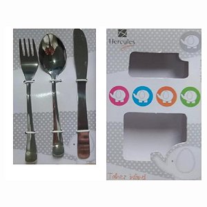 Conjunto de talheres infantil em inox