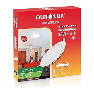 Plafon de embutir led redondo 36w