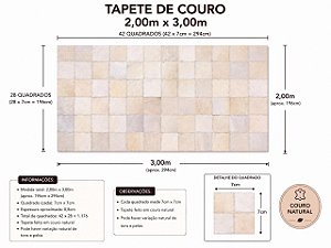 TAPETE COURO MARFIM 2,00m x 3,00m