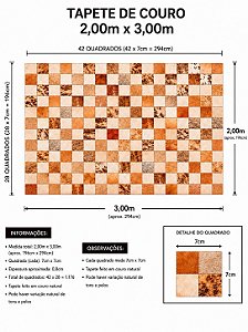 TAPETE COURO BEGE 2,00m x 3,00m