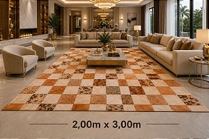 TAPETE COURO BEGE 2,00m x 3,00m