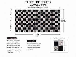 TAPETE COURO PRETO 2,00m x 3,00m