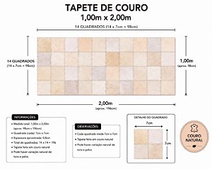 TAPETE COURO MARFIM 1,00m x 2,00m