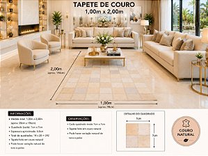 TAPETE COURO MARFIM 1,00m x 2,00m