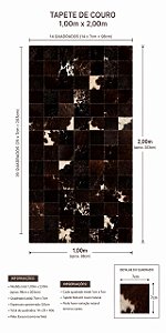 TAPETE COURO PRETO 1,00m x 2,00m