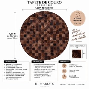 TAPETE COURO MARROM MESCLADO 1,50m