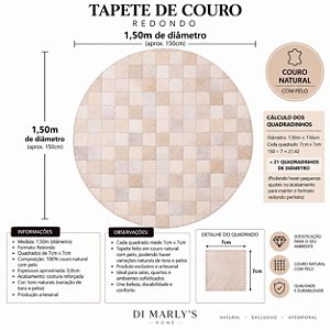 TAPETE COURO MARFIM MESCLADO 1,50m