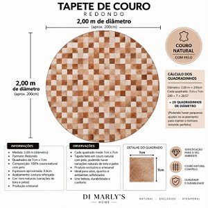 TAPETE COURO BEGE 2,00m
