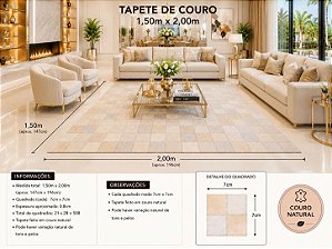TAPETE COURO MARFIM 1,50 x 2,00m