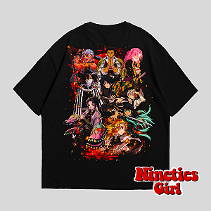 Camiseta Oversized Hashiras – Demon Slayer
