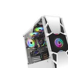 Gabinete Gamer Branco Maxxtro, 4 Fan Led RGB - 3303W