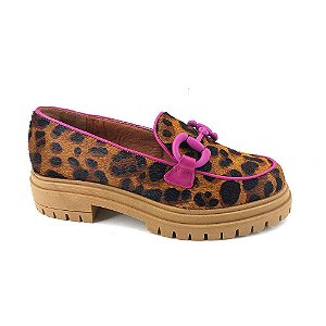 Mocassim Onça Couro Pêlo 🐆