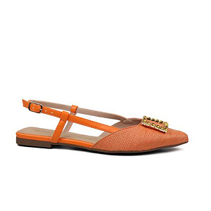 SAPATILHA SLINGBACK BICO FINO LARANJA