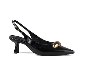 Scarpin Slingback Organic Preto