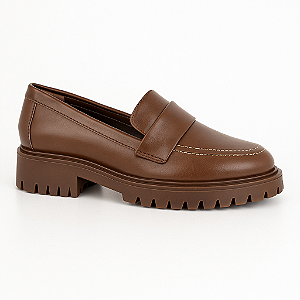 MOCASSIM EM COURO CACAU