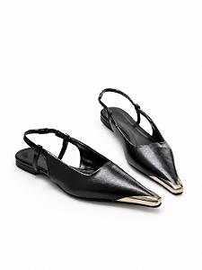 SLINGBACK PONTEIRA DOURADA PRETA