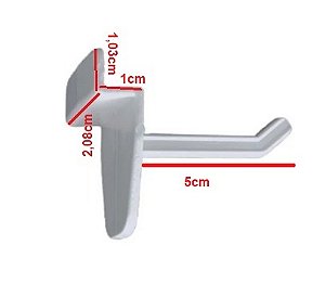 Ganchos Plásticos para Painel Canaletado 5cm (100 Unidades)
